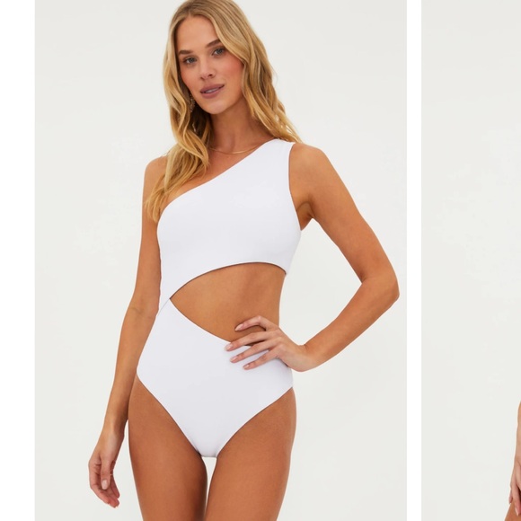 Beach Riot White One-Shoulder One Piece - Picture 1 of 12